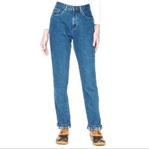 LL BEAN Double L Jeans Relaxed Fit Flannel-Lined